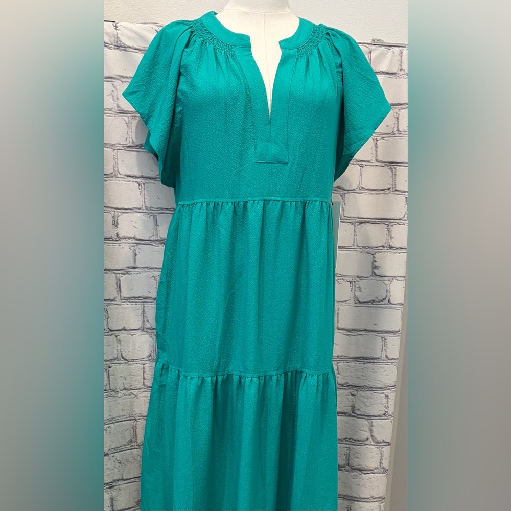 Calvin Klein:12 Women Emerald Green Dress Pockets - Picture 4 of 13